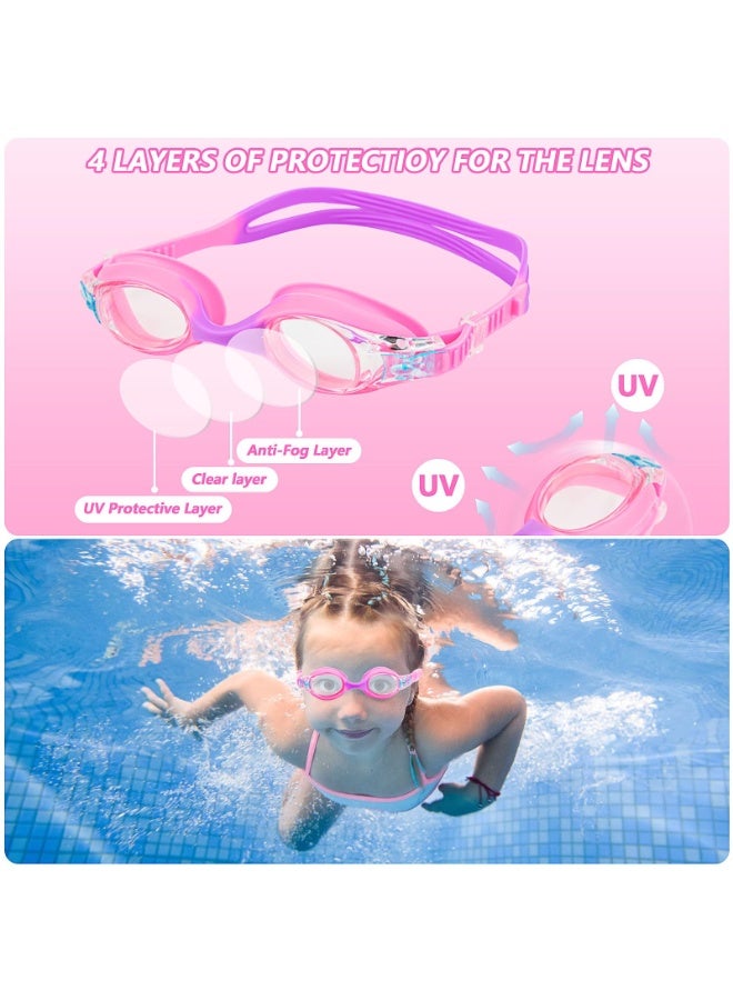 NAKODU Kids Swimming Goggles Kids 6-14 Anti Fog Swim Goggles No Leaking Girls Swimming Goggles UV Protection Childrens Goggle Swim Glasses - Image 2