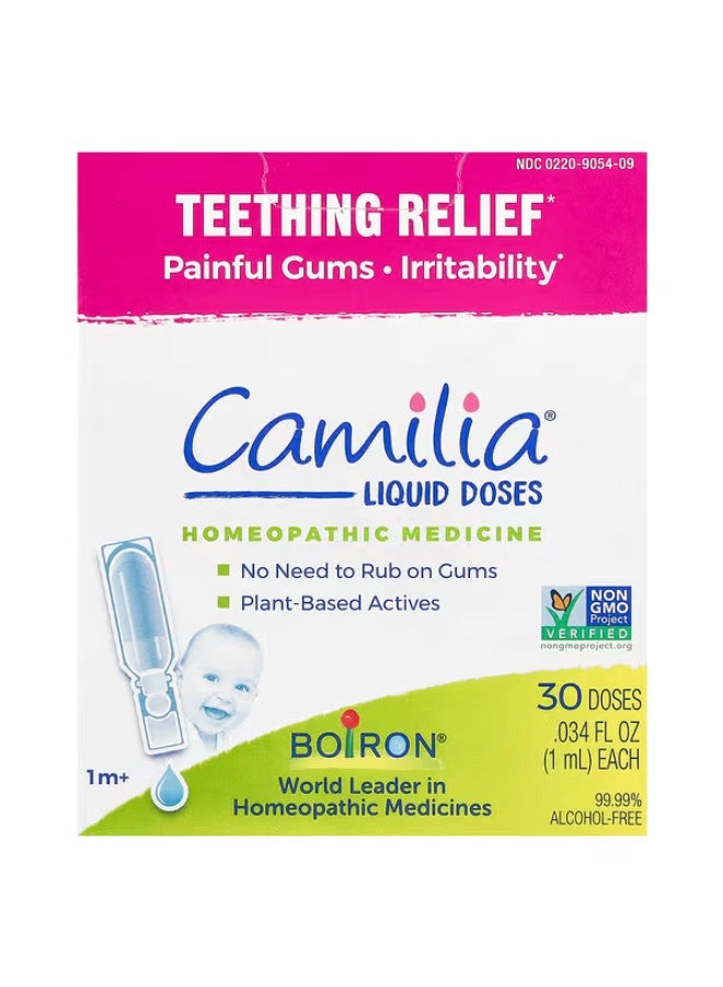Boiron Camilia®, Teething Relief, for babies 1 month and older, 30 doses, 0.034 fl oz (1 ml) each - Image 1