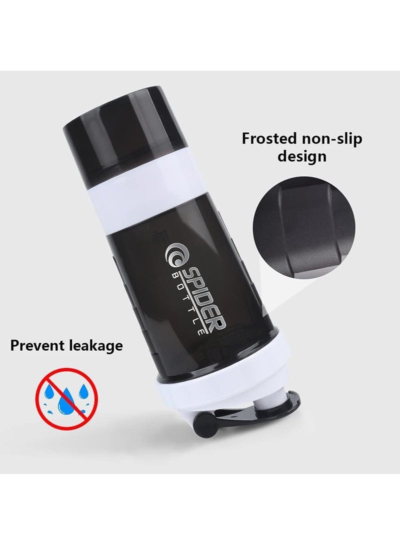 SPIDER 18oz Protein Shaker Bottle with Storage & Shaker Ball, Leak-Proof, BPA-Free, 3-Layer Design - Image 4