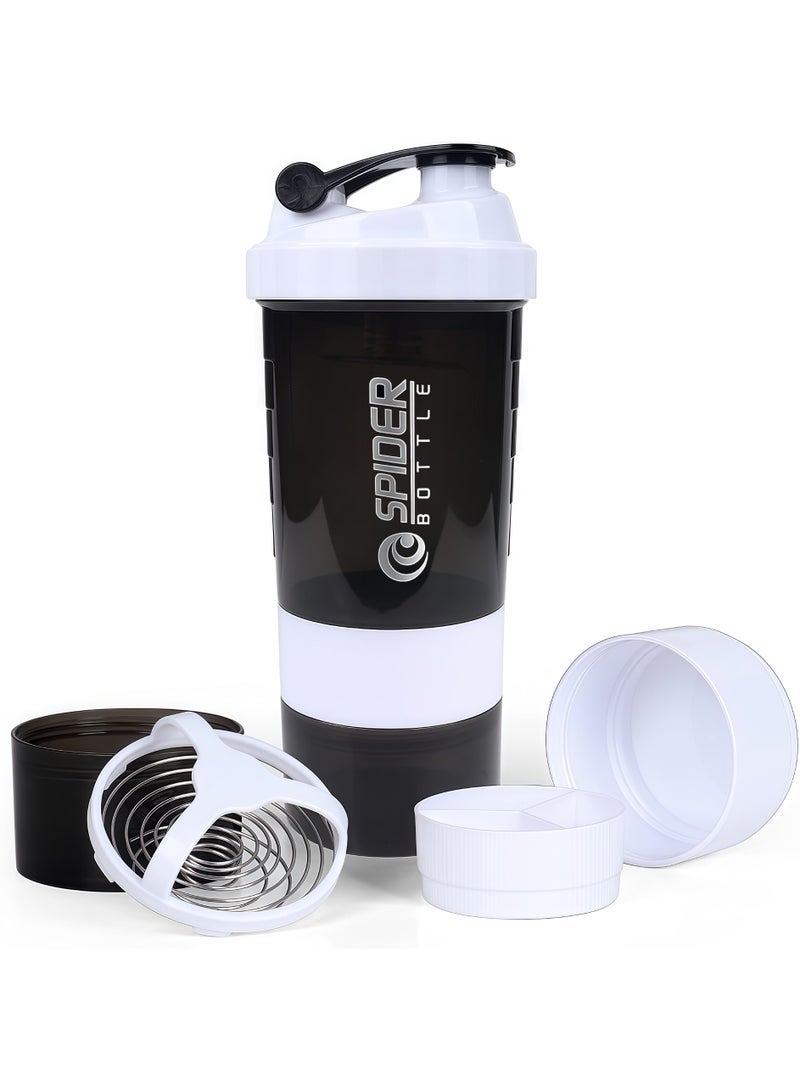 SPIDER 18oz Protein Shaker Bottle with Storage & Shaker Ball, Leak-Proof, BPA-Free, 3-Layer Design - Image 1