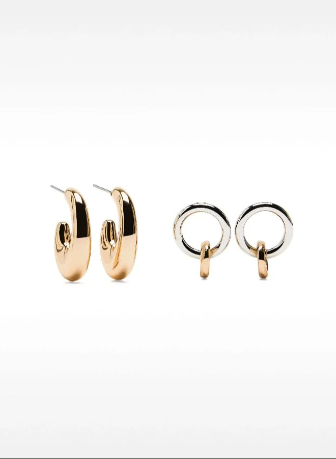 PARFOIS Set Of Necklace And Earrings With Bicolor
