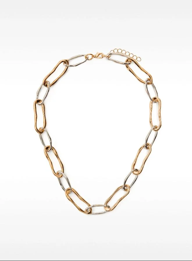 PARFOIS Set Of Necklace And Earrings With Bicolor