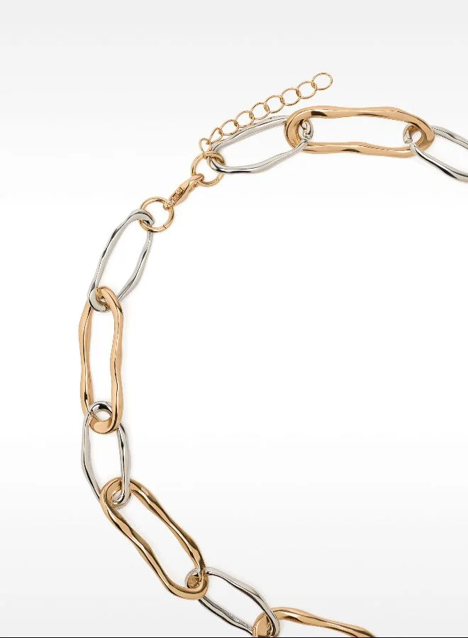 PARFOIS Set Of Necklace And Earrings With Bicolor