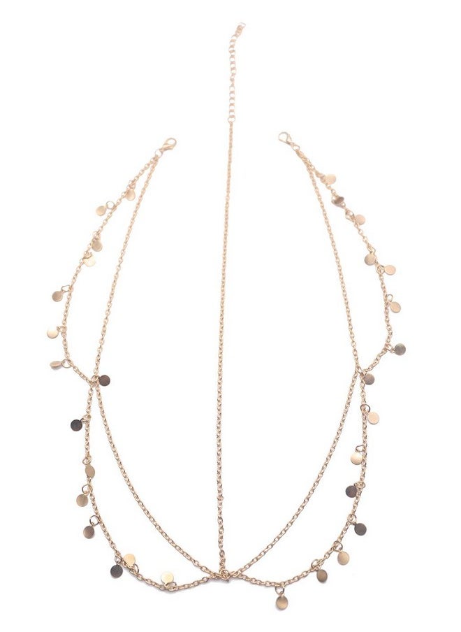 Missgrace - Hmetal Chain Jewelry Headband Head Hair Band Tassels Pearl - Image 1