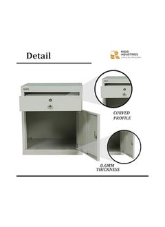 RIGID Steel Bedside pedestal Grey 50x40x45cm  - Image 3