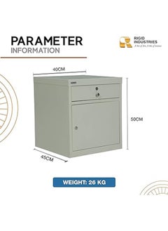 RIGID Steel Bedside pedestal Grey 50x40x45cm  - Image 4