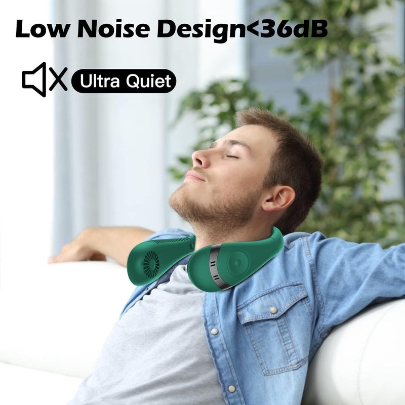 Excefore Portable Neck Fan, Hands Free Bladeless Fan, 5000mAh Foldable Fan 360° Cooling Wearable Personal Fan, with 3 Speeds, 80 Air Outlet for Travel, Outdoor, Home, Office, School, Camping - Image 5