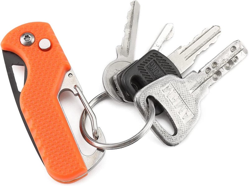 BISONBERG 2 Pack Mini Folding Keychain Knife with Box - Portable Rescue Knife, Orange and Black, 4.3 Inch - Image 3