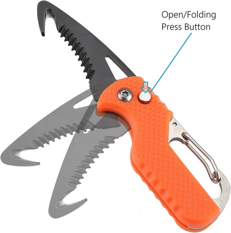 BISONBERG 2 Pack Mini Folding Keychain Knife with Box - Portable Rescue Knife, Orange and Black, 4.3 Inch - Image 4