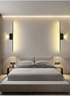 LOOPITYS Living room Wall Sconce Lights Black - LED Bathroom Vanity Lights Over Mirror Wall Lighting Fixtures 15W Warm White 3000K Modern Aluminum Wall Lamp for Bathroom Bedroom Living Room, 80CM  - Image 1