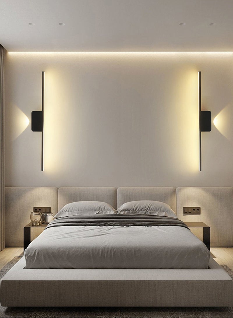 لوبيتيز حمام الجدار مصباح أسود - LED مصباح طاولة خلع الملابس حمام مرآة الجدار مصباح 15W الحارة الأبيض 3000K الحديثة الألومنيوم الجدار مصباح ، تنطبق على غرفة نوم وحمام وغرفة معيشة ، 80cm - Image 1