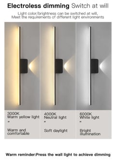 LOOPITYS Living room Wall Sconce Lights Black - LED Bathroom Vanity Lights Over Mirror Wall Lighting Fixtures 15W Warm White 3000K Modern Aluminum Wall Lamp for Bathroom Bedroom Living Room, 80CM  - Image 4