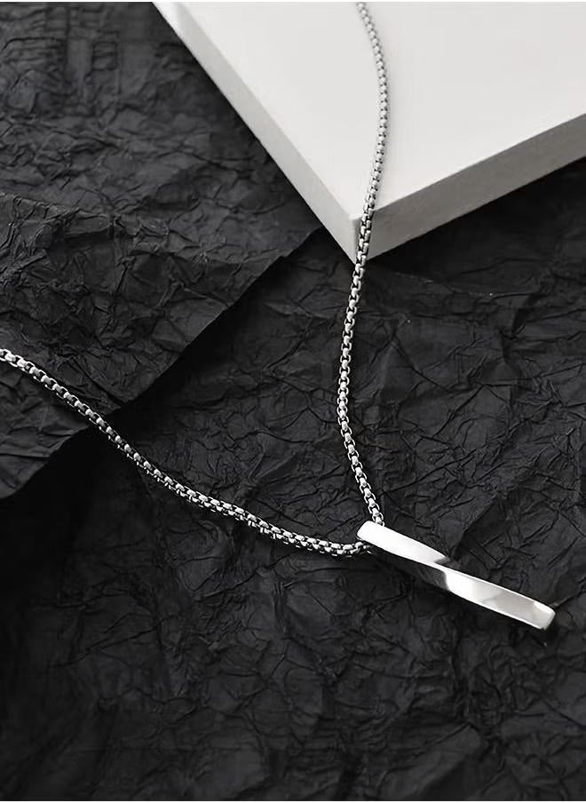 Casual Stylish Spiral Pendant Necklace Cool Sweater Chain for Men Women Silver  - Image 4