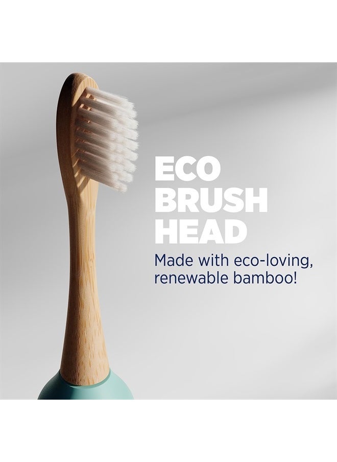 Lumineux - Sonic Electric Toothbrush for Adults - Bamboo Heads - Crystalline (Light Blue) - Includes 2 Super Soft Bristle Bamboo Tooth Brush Heads, Charging Station & USB Charge Cord - Rechargeable - Image 1