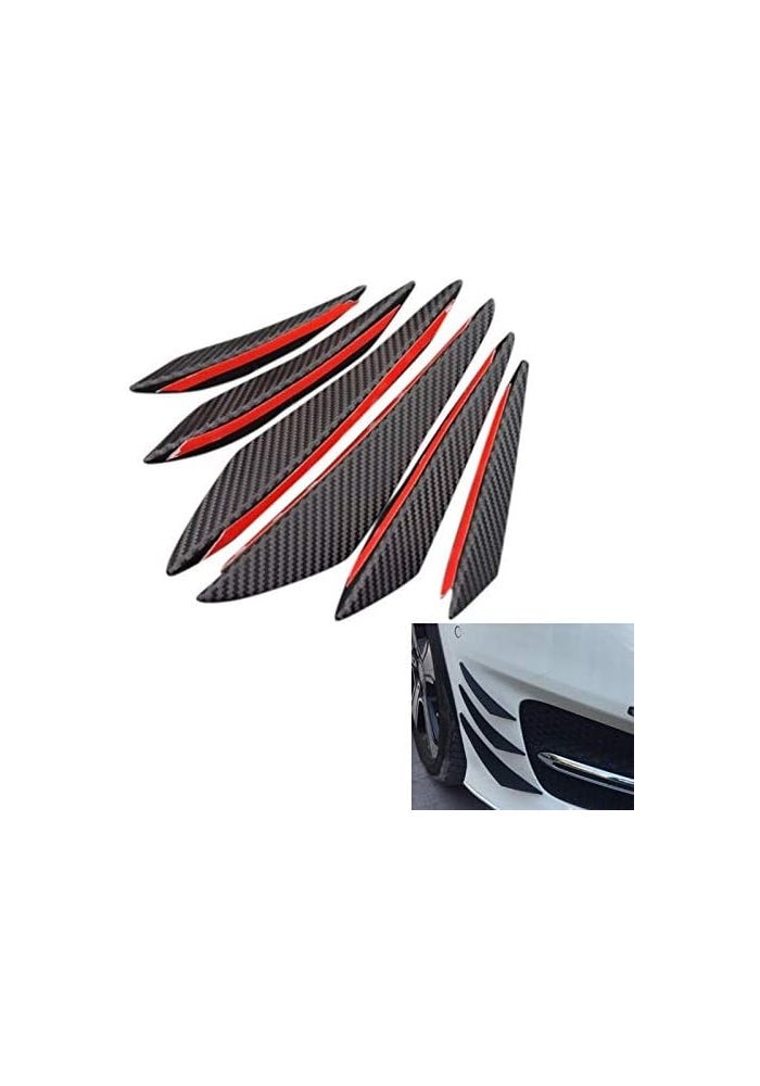 DEMULAX 6pcs Carbon Fiber Style Bumper Lip Splitter - Image 4