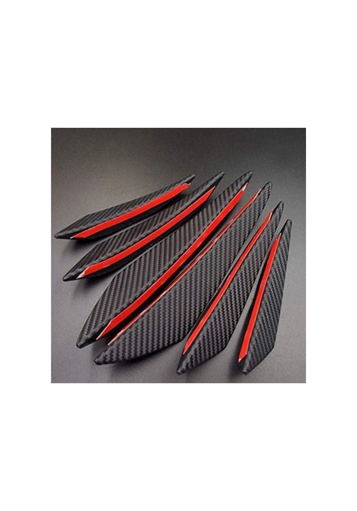 DEMULAX 6pcs Carbon Fiber Style Bumper Lip Splitter - Image 5