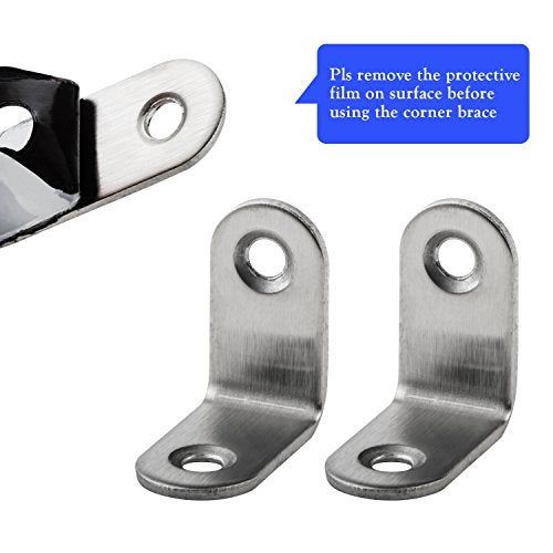 YMAISS 16 Packs L Bracket 30 x 30mm Corner Braces,YMAISS Stainless Steel Joint Right Angle Shelf Support Bracket with Screws - Image 3