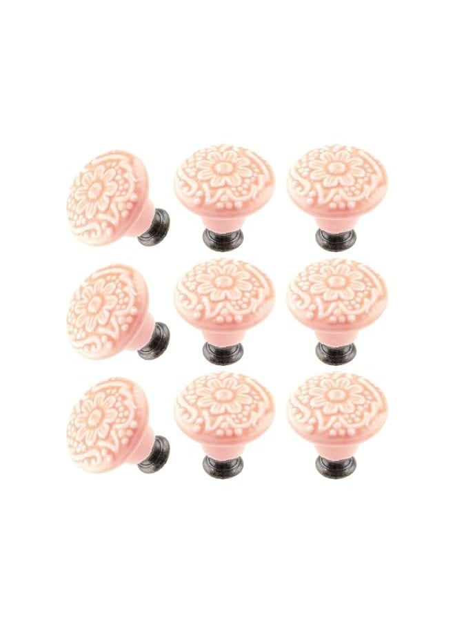 PROMASS promass 8pcs Pink Ceramic Knobs, Pulls Cabinet Drawer Dresser Knobs, Vintage Kitchen Cabinet Knobs Pulls, Decorative Drawer Pull Knob Handles for Closet, Cupboard, Furniture Door Knobs  - Image 5