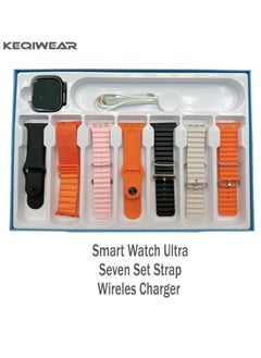 KEQIWEAR Keqiwear KW 8 Ultra 2 Smart Watch with Seven Set Strap and Wireless Charger For Men's and Boys Black  - Image 2