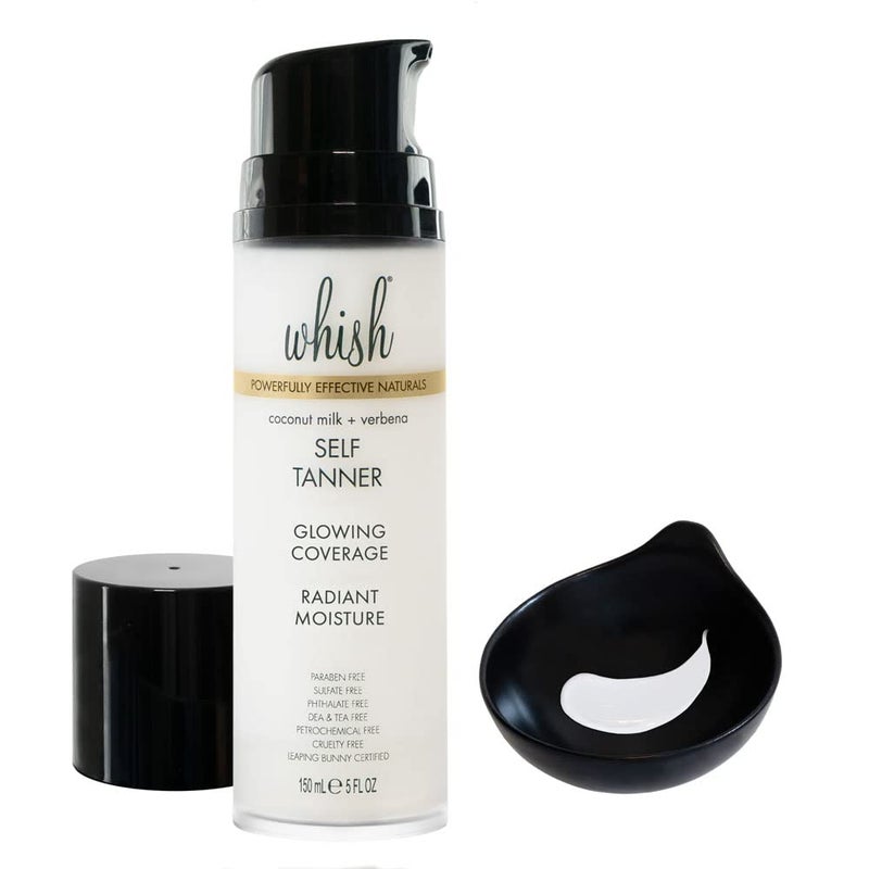 Whish Beauty Coconut Milk and Verbena Self Tanner - Sunless Tanning Lotion for Face & Body - Moisturizes with Shea Butter, Mango Butter, & Aloe - For All Skin Tones - Paraben & Sulfate Free, 5 fl oz - Image 2