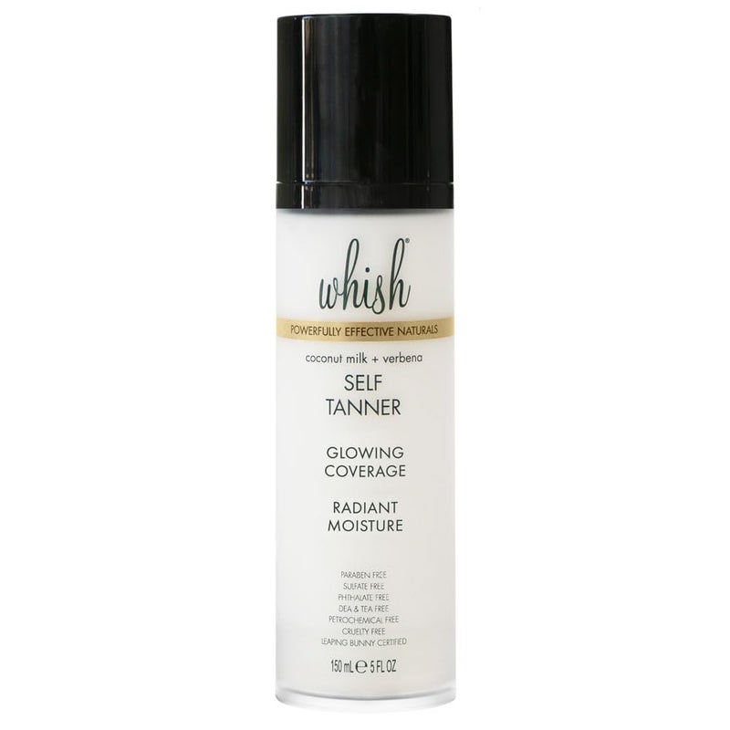 Whish Beauty Coconut Milk and Verbena Self Tanner - Sunless Tanning Lotion for Face & Body - Moisturizes with Shea Butter, Mango Butter, & Aloe - For All Skin Tones - Paraben & Sulfate Free, 5 fl oz - Image 1