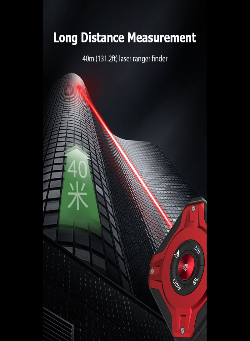 Generic in 1 Tape Measure Digital Ranger Finder 16Ft Measuring Tape 131Ft Rechargeable Multi Function Measure Distance/ Area/ Volume/ Pythagorean, Unit Switching, Data Storage - Image 5