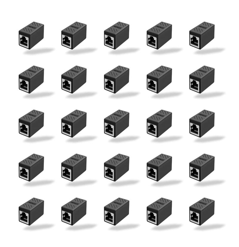 MVTECH RJ45 Coupler Ethernet Coupler Cat7, Cat6 Cat5e RJ45 8P8C Inline lan Coupler Ethernet Extender Adapter Adsl Extension Jointer Extending the Ethernet Cables Female to Female Connector Pack -25 - Image 1