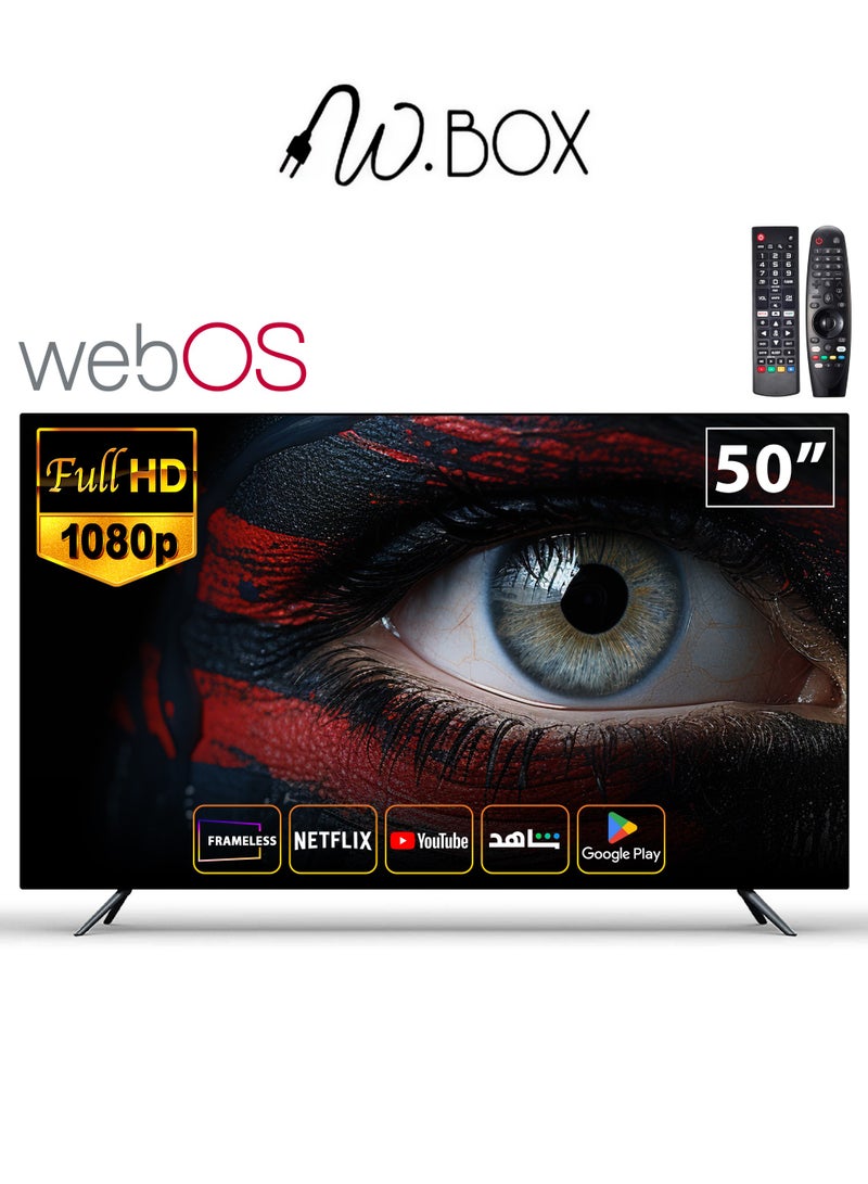 دبليو بوكس شاشة سمارت - 50 بوصة - نظام WEB OS HUB - حامل جداري مجانا - WBOS50 - Image 1