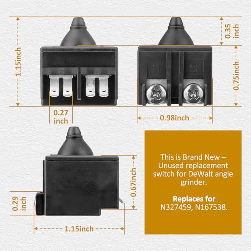 HASME Replacement Switch for DeWalt Angle Grinder Replaces for N327459 N167538 Fits for DWE4011 DWE4120 DWE4120N DWE4214 DWE4224 CMEG200 DWE4020-B2 DWE4887N DWE4012 - Image 5