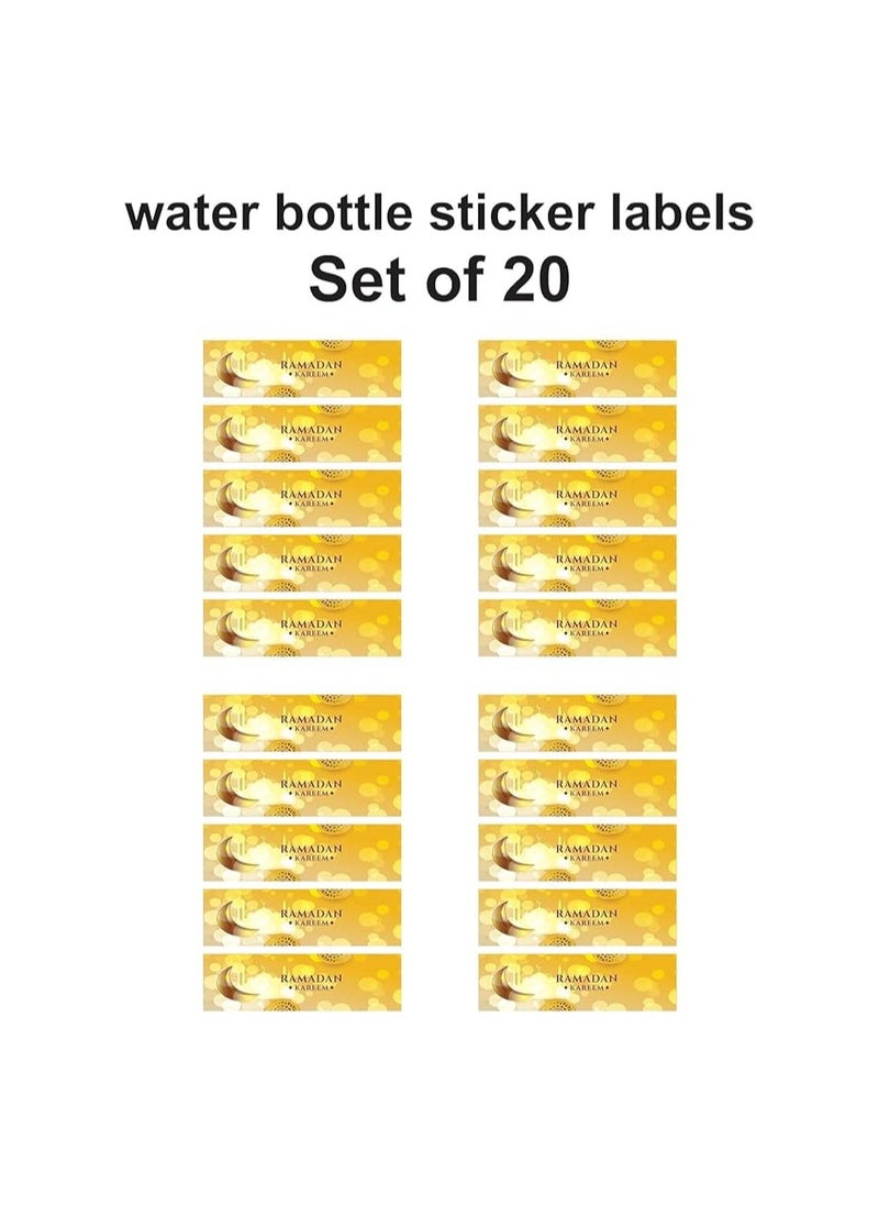 PRINTSHOP4ME - Ramadan Water Bottle Sticker Labels for Ramadan Party Decorations Supplies Set of 20 Pcs Design 2 - Image 1