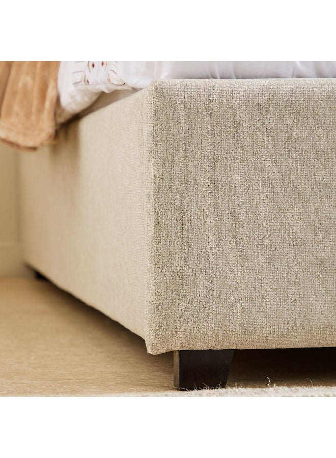 Home Box سرير ملكي مخزن هيدروليكي مبطن - بيج - Image 4