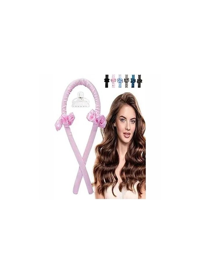 Generic Heatless Hair Curlers – No Heat Satin Curling Rod Headband Set for Long Hair to Sleep In with Hair Clip and Scrunchies, Overnight Soft Lazy Curly Hair Accessories for Women Natural Curly Hair 1PC (RANDOM COLOR)  - Image 1