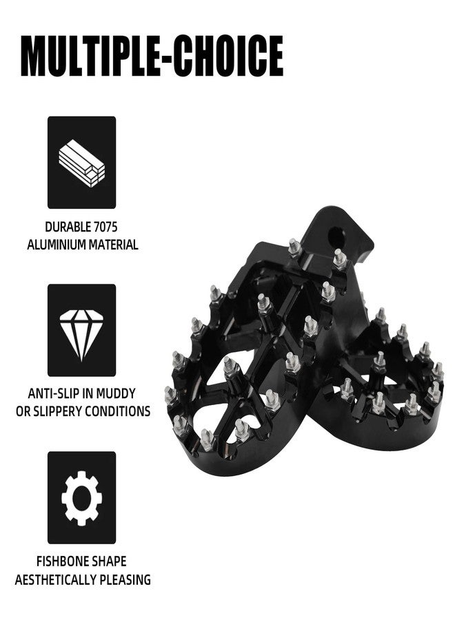 BAOUFF Dirt Bike Foot Pegs for Soleil01,CNC 7075 Aluminum FootPegs Rest Pedal for Soleil01 Off-Road EBike Black - Image 3