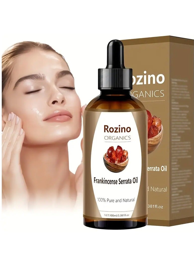 ROZINO Frankincense Essential Oil - Hypoallergenic, Moisturizing for All Skin, Glycerin-Infused, Ideal for Massage, Shower, Hair & Nail Care, 100ml Amber Glass Bottle - Image 3