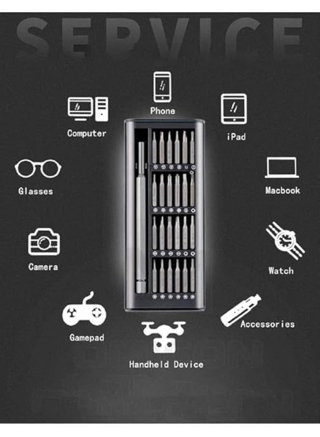 طقم مفكات دقة 24 في 1 – عدة صيانة بمفكات متعددة الرؤوس مغناطيسية للهواتف، اللابتوب، الساعات والإلكترونيات – مع علبة تخزين مدمجة - Image 3
