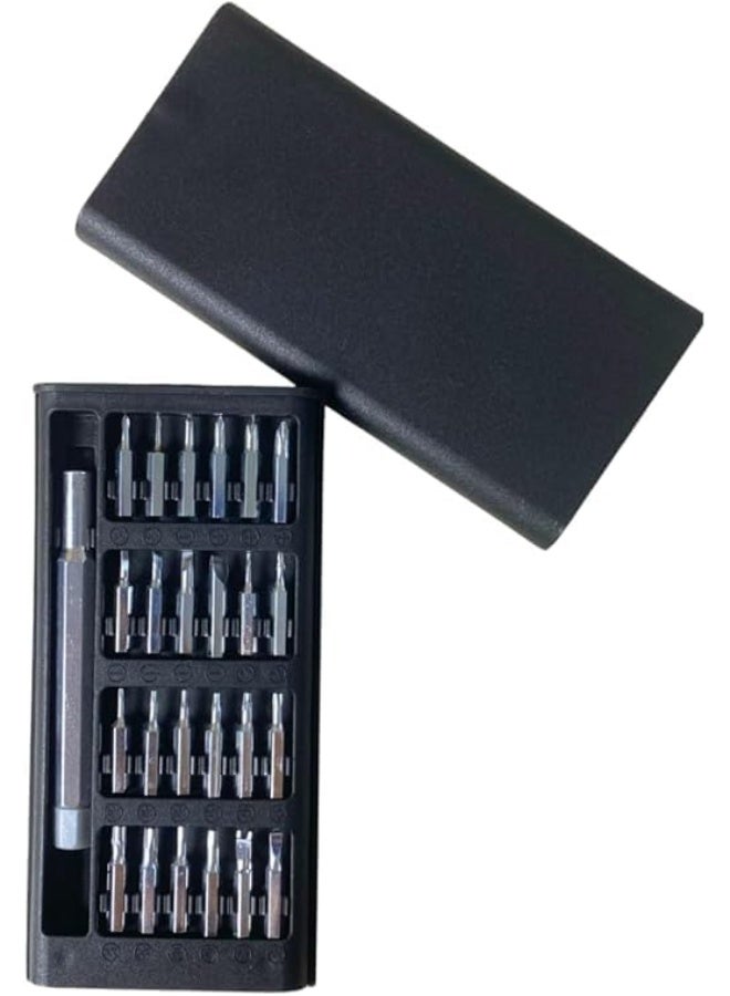 طقم مفكات دقة 24 في 1 – عدة صيانة بمفكات متعددة الرؤوس مغناطيسية للهواتف، اللابتوب، الساعات والإلكترونيات – مع علبة تخزين مدمجة - Image 1