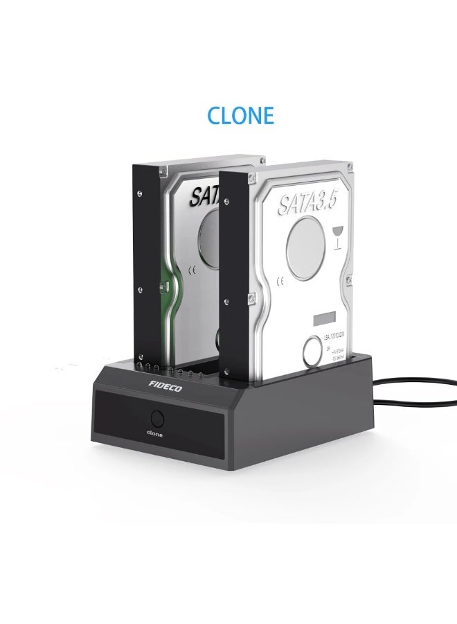 FIDECO USB 3.0 3-Bay HDD SSD Docking Station YPZ08-SI-U3 with 2 SATA + 1 IDE, Offline Clone, Supports up to 16TB - Image 4