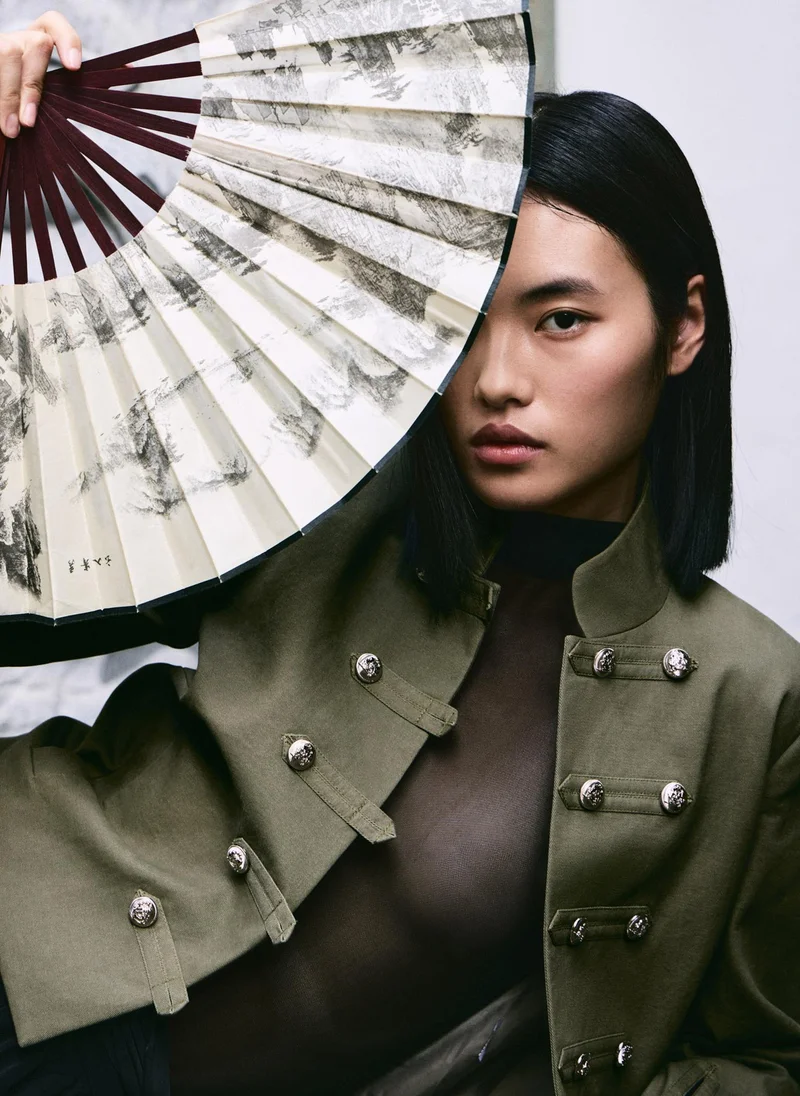 Hussar-style jacket with metallic buttons