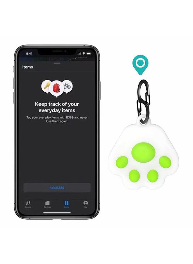 NIBEMINENT - Protective Case Cover For Apple Airtag White/Green - Image 1