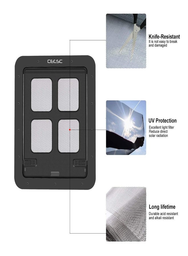 CEESC باب شبكي للكلاب من سيسك (المقاس الخارجي 14.56 بوصة × 16.92 بوصة)، باب شبكي قابل للقفل للحيوانات الأليفة، باب للكلاب يُركّب على الباب الشبكي (كبير، أسود) - Image 3