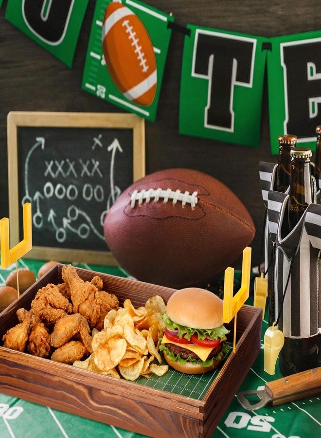Ferrochef 16x12 Inches Football Field Serving Tray, Reusable Wood Game Day Snack Tray for Tailgate, Sports Bowl Party, Appetizers & Desserts - Image 4