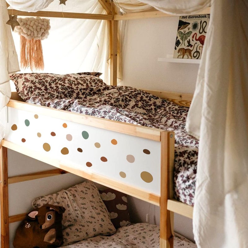 funlife 84 PCS Peel and Stick Boho Wall Decals, Self Adhesive Rustic Country Wall Stickers, Transparent PVC Boho Polka Dot Wall Art Stickers for Kids Room Bedroom Playroom Home Decor - Image 5