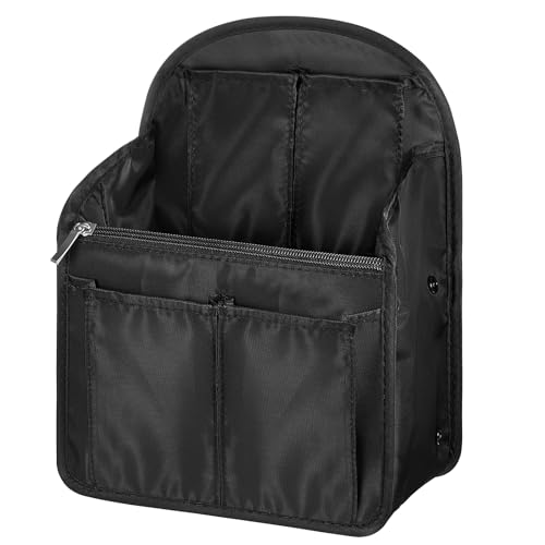 Dansydaisy 11 x 78 x 47 Inch Mini Backpack Organizer Insert Waterproof Purse Insert Nylon Bag Organizer with Many Pockets for Men and Women Fits Small BackpacksBlack - Image 1