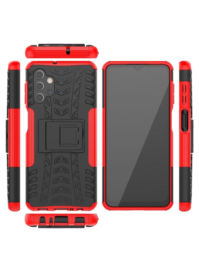 S-TOP Case For Samsung Galaxy A32 5G Tire Texture Shockproof TPU+PC Protective Case with Holder - Image 5