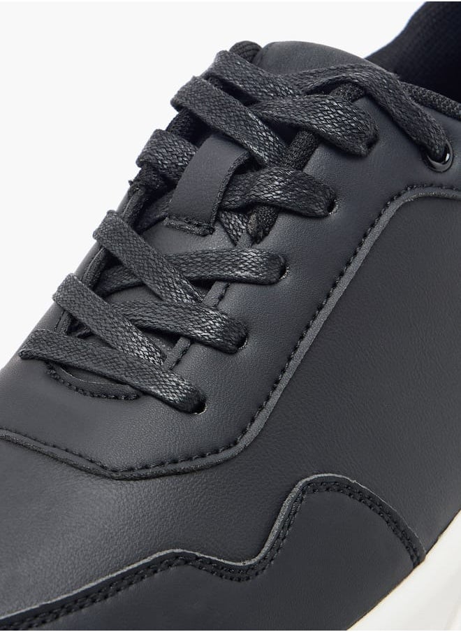 LBL by Shoexpress Men's Panelled Ankle Sneakers with Lace-Up Closure  - Image 4