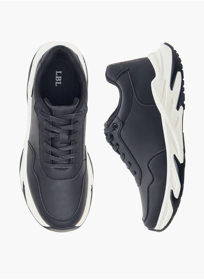 LBL by Shoexpress Men's Panelled Ankle Sneakers with Lace-Up Closure  - Image 2