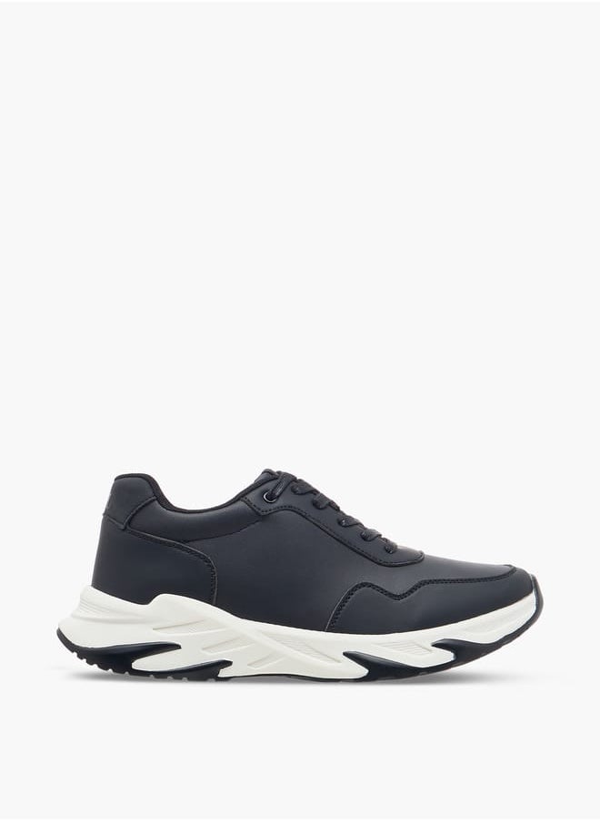 LBL by Shoexpress Men's Panelled Ankle Sneakers with Lace-Up Closure  - Image 3