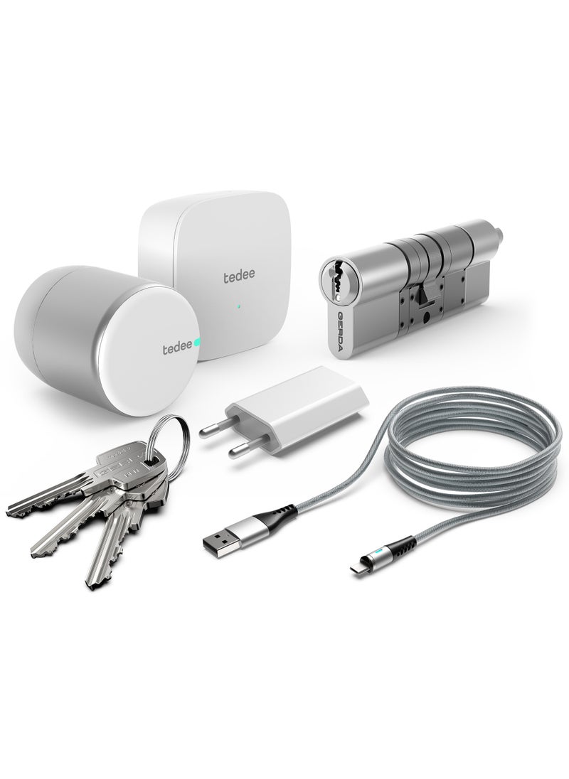 Tedee PRO  (Silver/White)  +  Modular Cylinder  +  Bridge