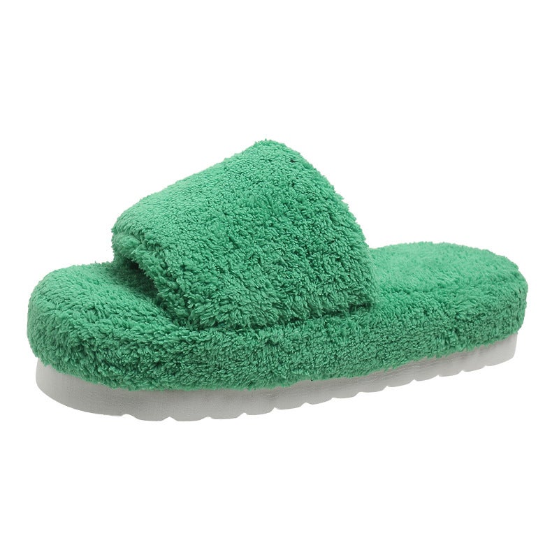 foreign trade plus size towel slippers 2022 autumn and winter New and fashion outerwear thick bottom furry slippers - Image 1