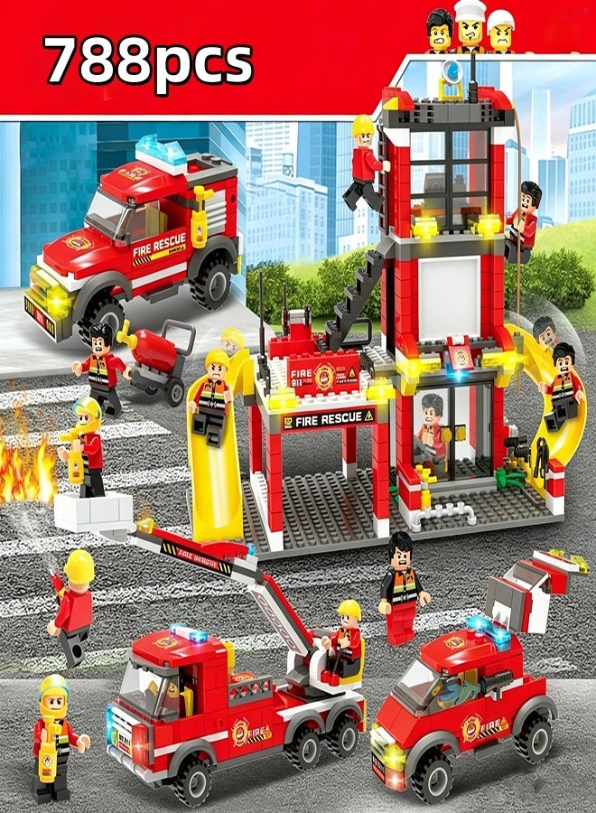 Wish City Fire Building Kit Fun Firefighter Toy Building Set for Kids (788 Pieces) - Image 1